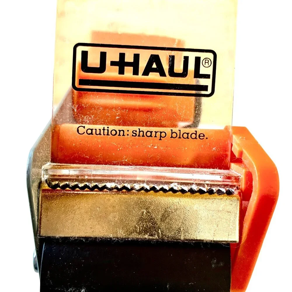 U-Haul Tape Gun Dispenser for Shipping Packing Storage Orange Plastic + Metal